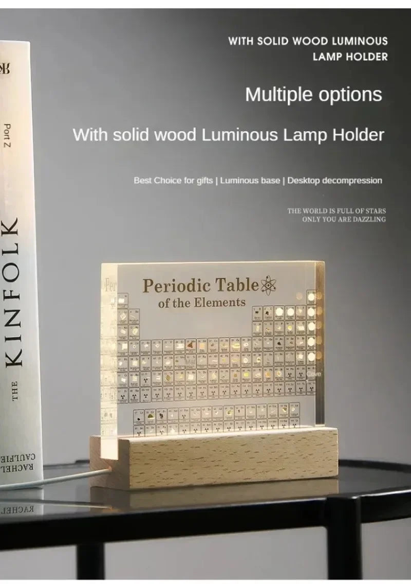 The Element Display — Illuminated Periodic Table with Embedded Samples