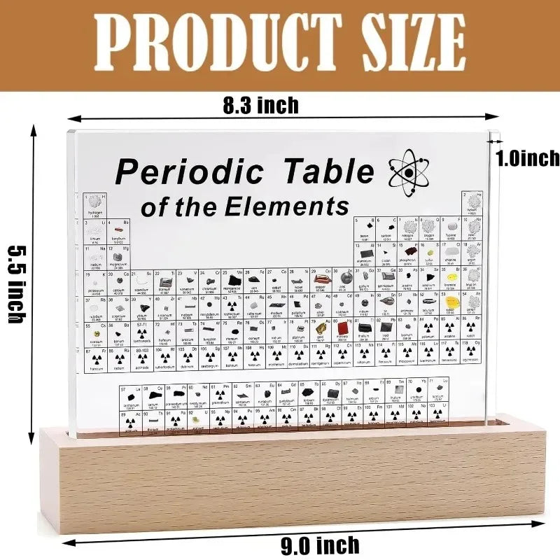 The Element Display — Illuminated Periodic Table with Embedded Samples