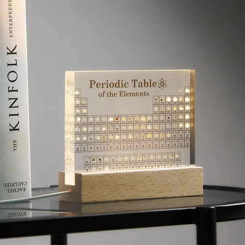 The Element Display — Illuminated Periodic Table with Embedded Samples