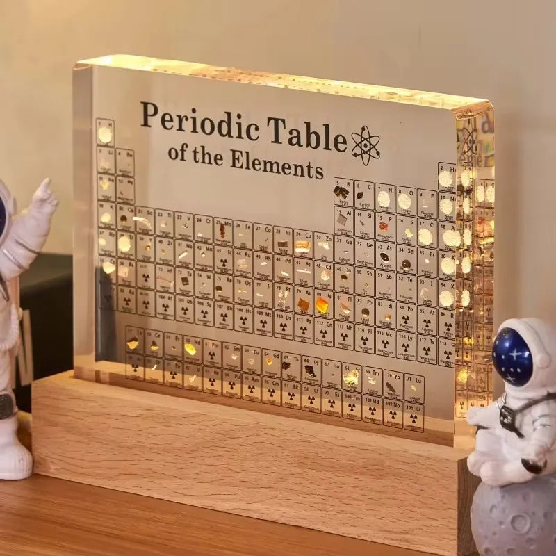 The Element Display — Illuminated Periodic Table with Embedded Samples