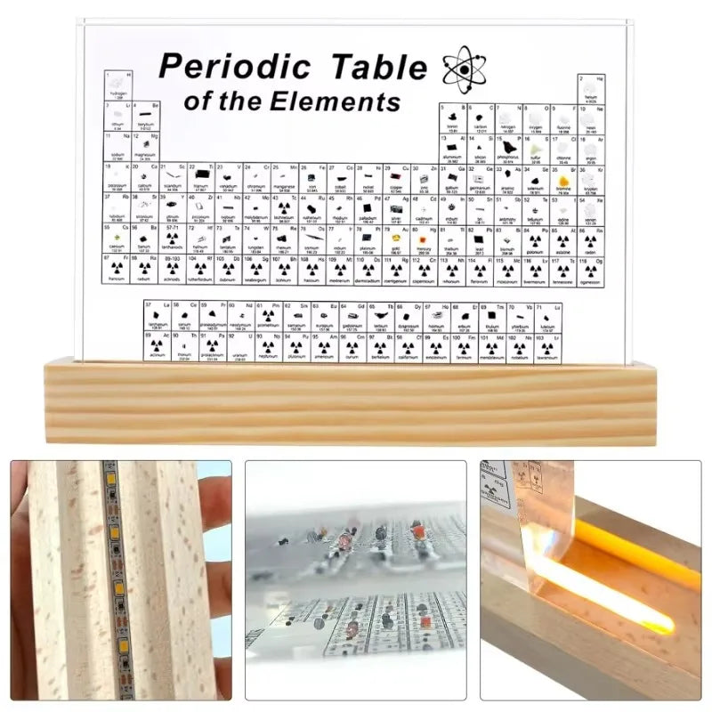 The Element Display — Illuminated Periodic Table with Embedded Samples